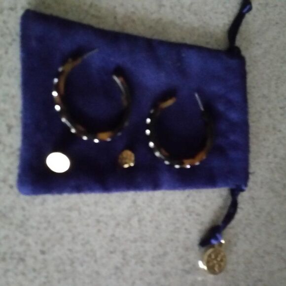 Tory Burch hoop earrings with crystals - Picture 2 of 2